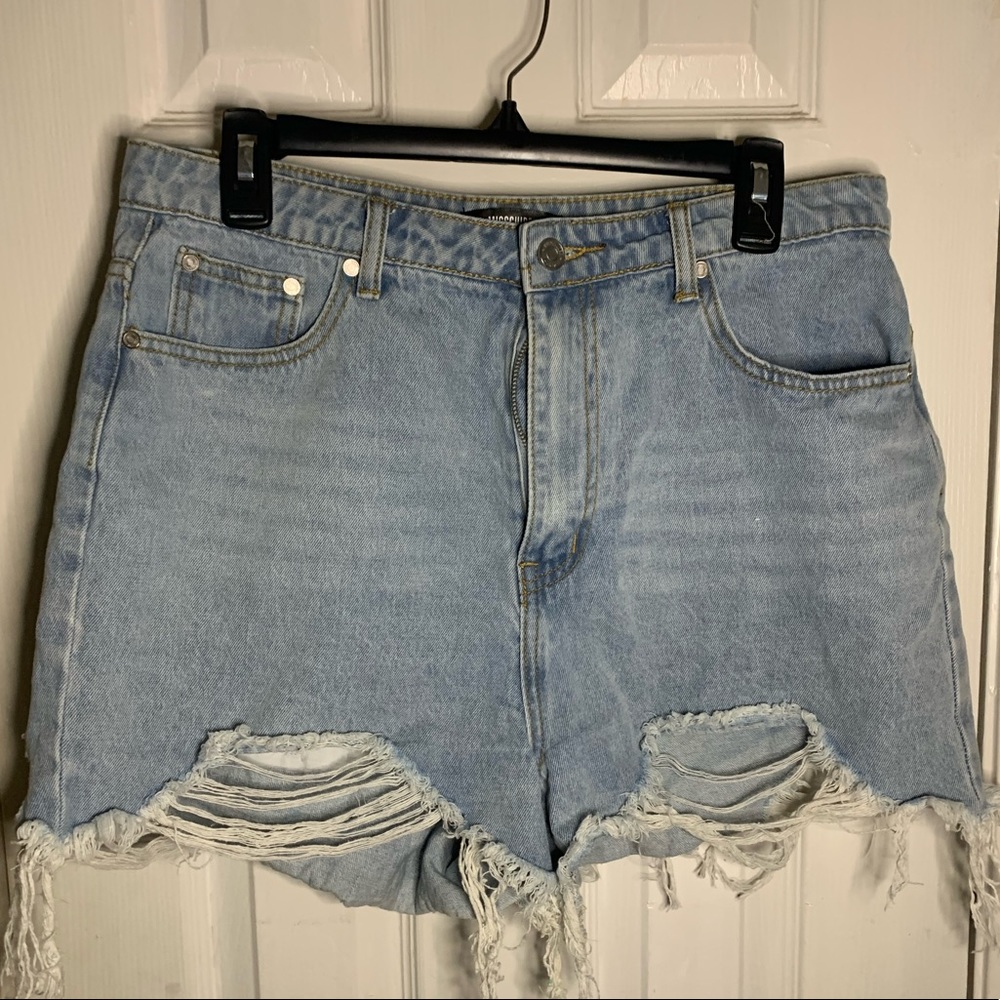 Missguided Ripped Jean Shorts